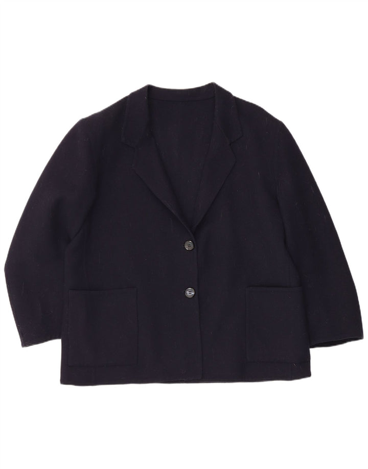 Giacca blazer da donna a 2 bottoni con maniche a 3/4 Piacenza UK 16 Large Blu Navy