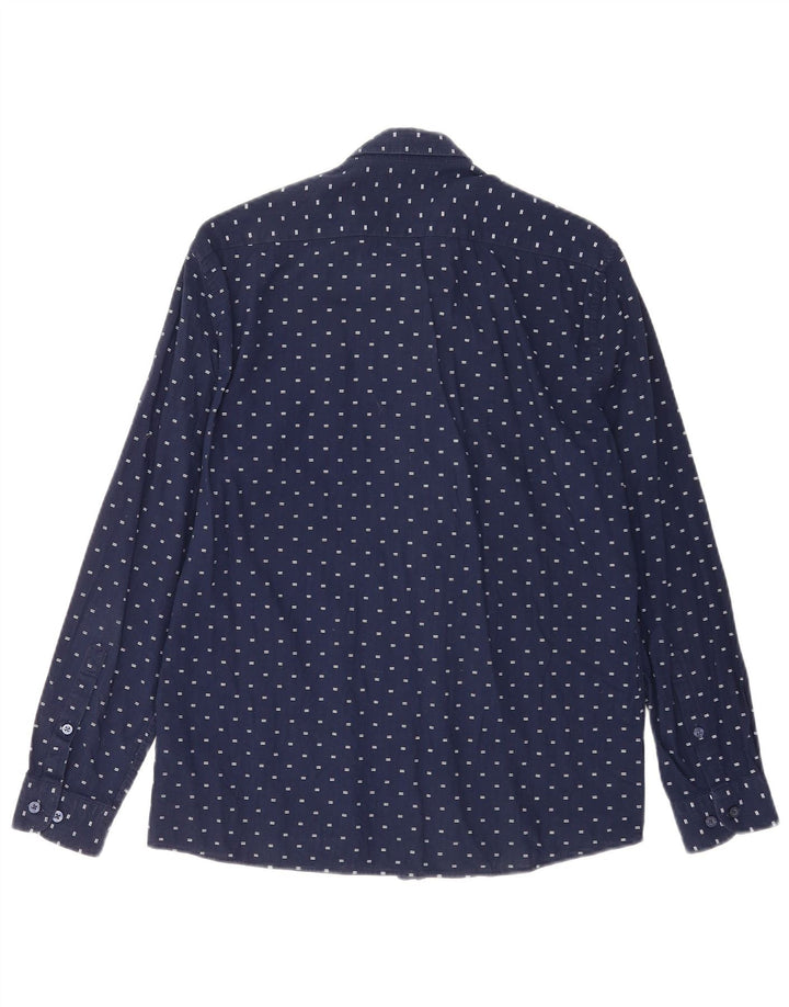 Polo Assn. Camicia da uomo vestibilità regolare in cotone maculato blu navy medio