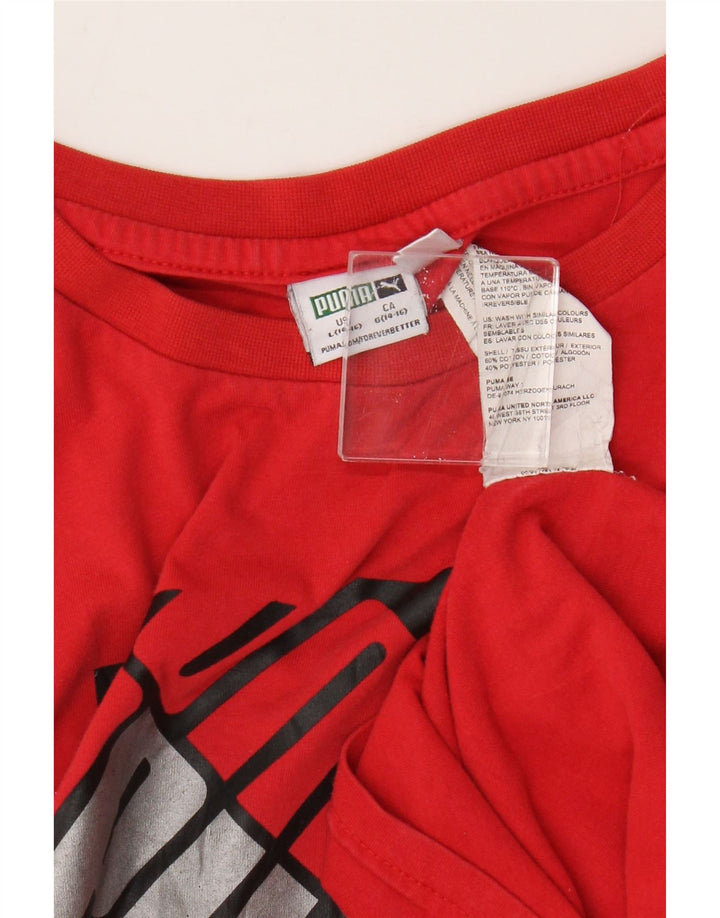 T-shirt grafica Puma da ragazzo, 14-15 anni, grande, in cotone rosso
