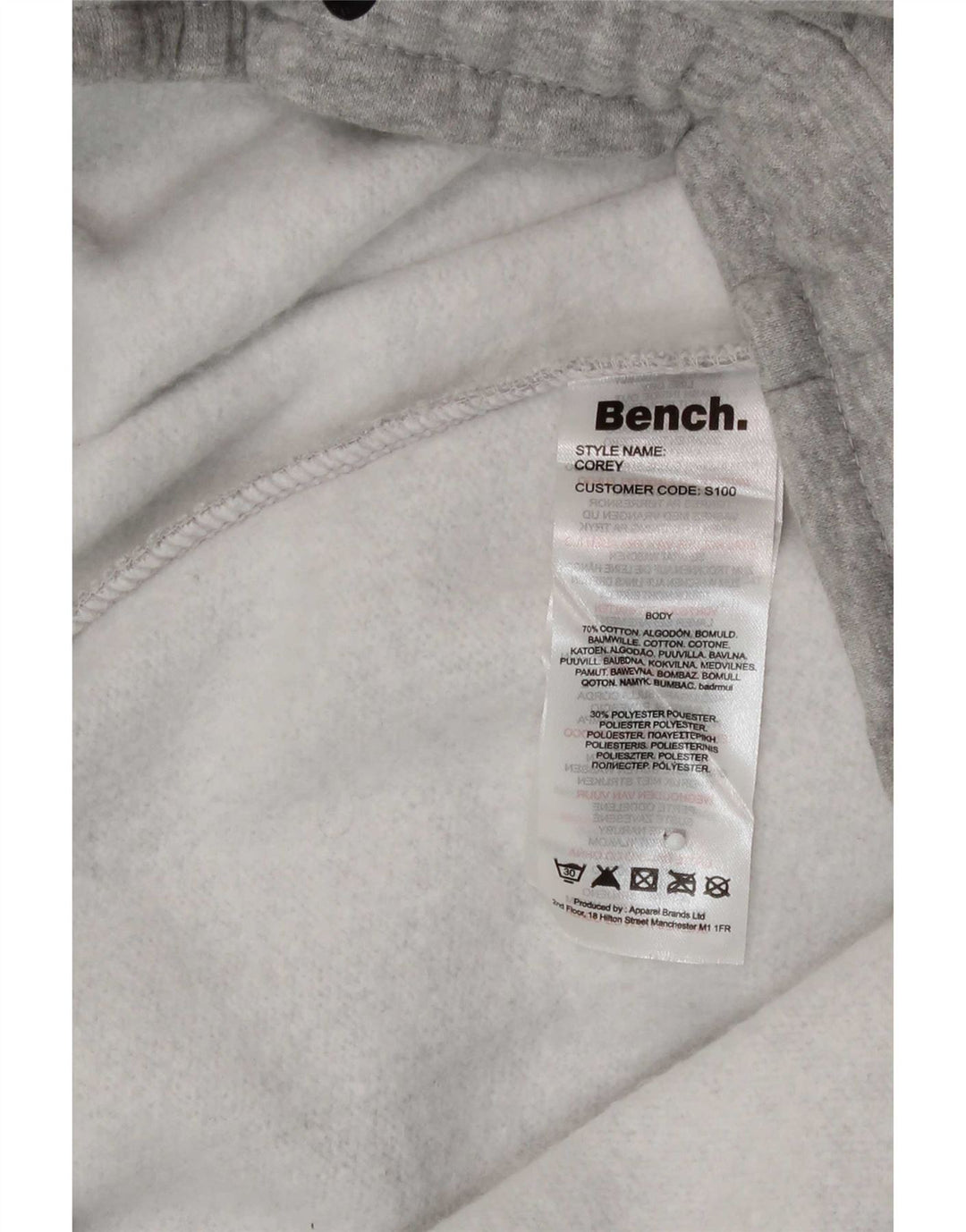 Pantaloni da tuta con grafica da donna Bench UK 16 grandi in cotone grigio