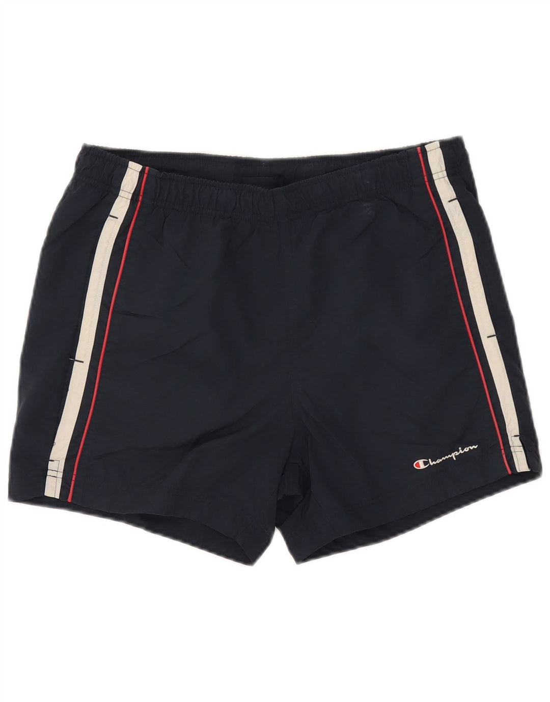 Pantaloncini da bagno da uomo Champion Large in poliammide a righe blu navy