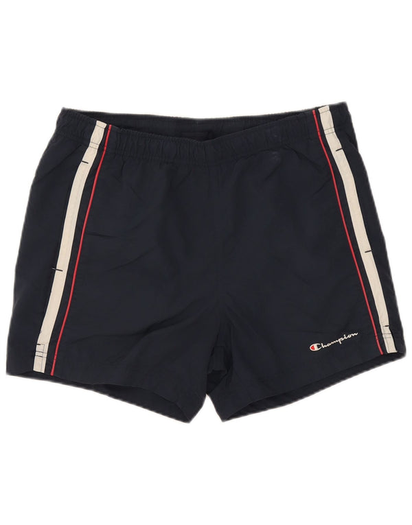 Pantaloncini da bagno da uomo Champion Large in poliammide a righe blu navy