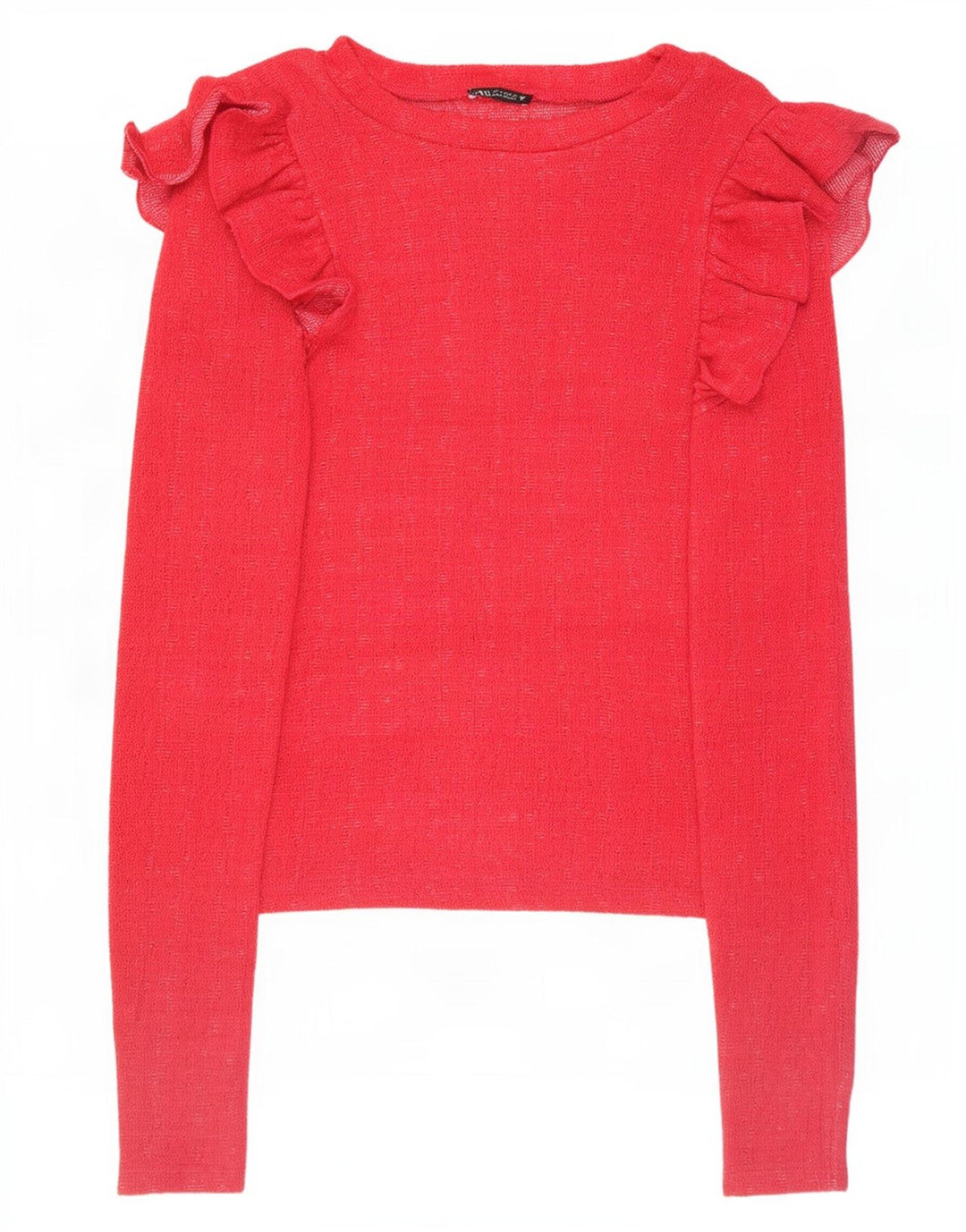 Top corto da donna Zara a maniche lunghe UK 10 piccolo poliestere rosa