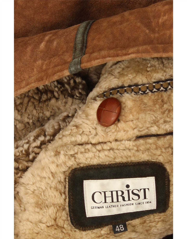 Giubbotto in shearling da uomo Christ IT 48 in pelle marrone medio