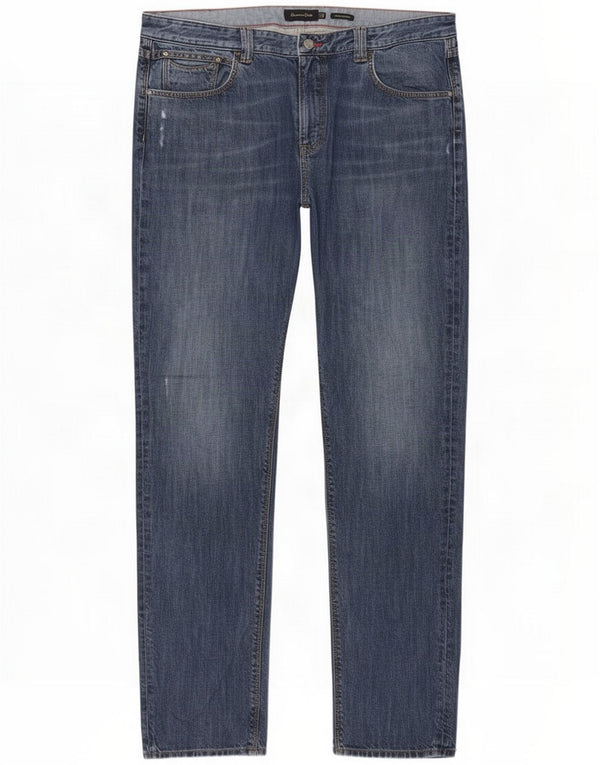 Massimo Dutti Mens Straight Jeans EU 48 XL W38 L34 Blue Cotton