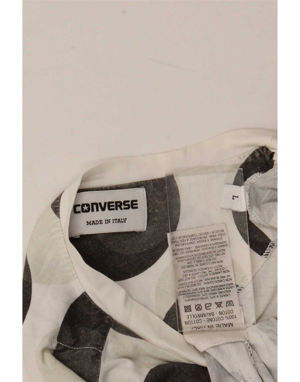 T-shirt grafica da uomo Converse Top grande in cotone maculato bianco