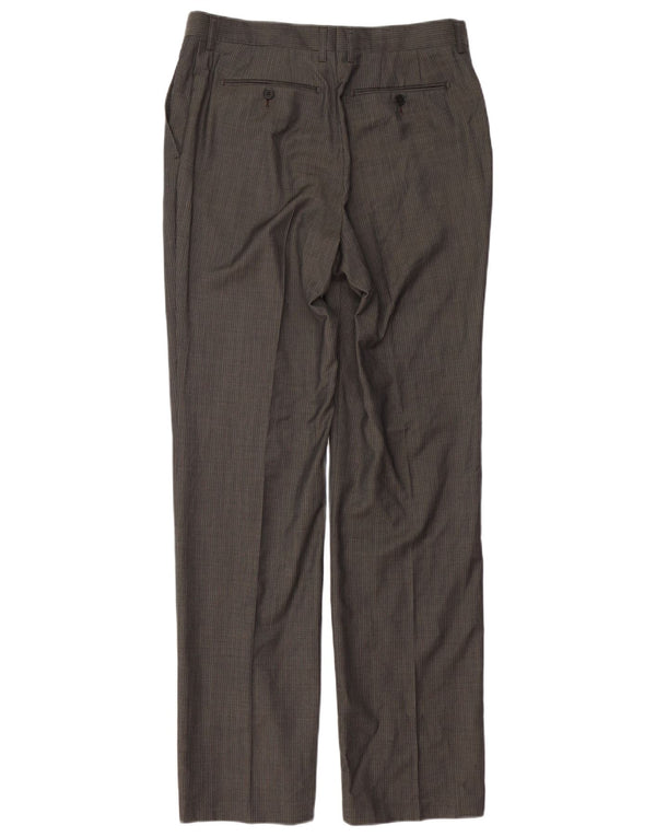 Pantaloni da Abito Dritti da Uomo ZARA W32 L35 Lana Gessata Grigia