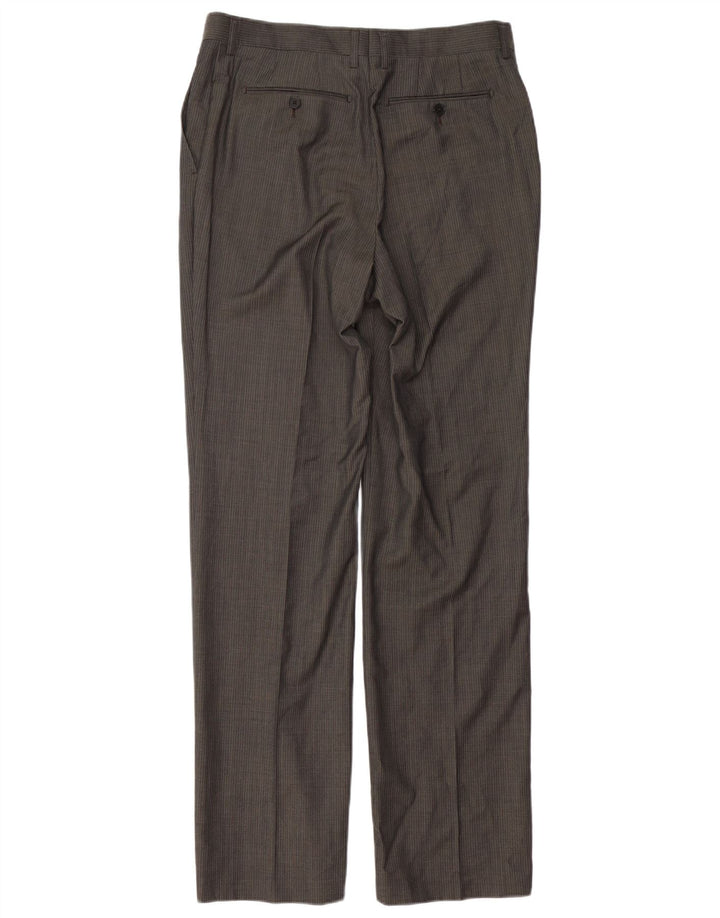 Pantaloni da Abito Dritti da Uomo ZARA W32 L35 Lana Gessata Grigia