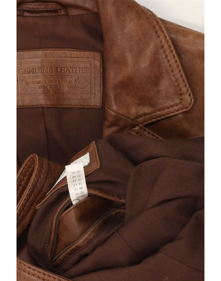 Giacca blazer in pelle da donna a 2 bottoni C&A IT 44 Marrone medio