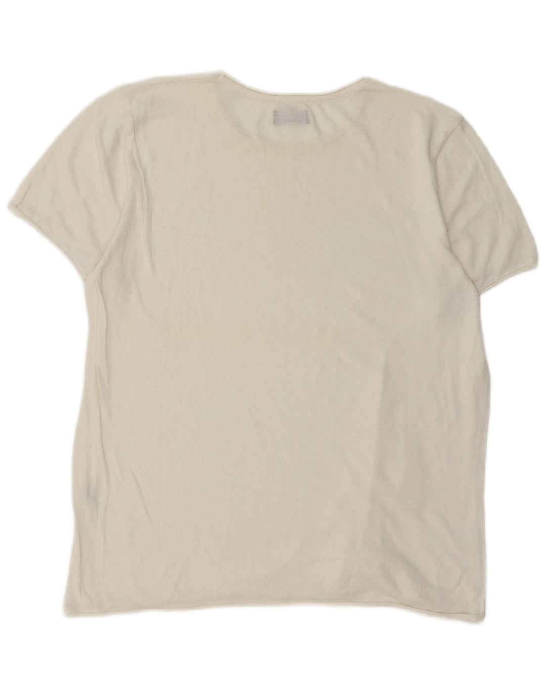 T-shirt da uomo Zara Top Large in cotone bianco sporco
