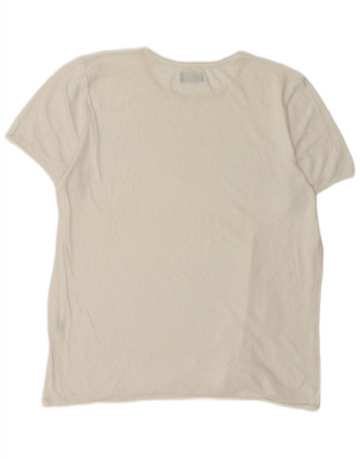 T-shirt da uomo Zara Top Large in cotone bianco sporco