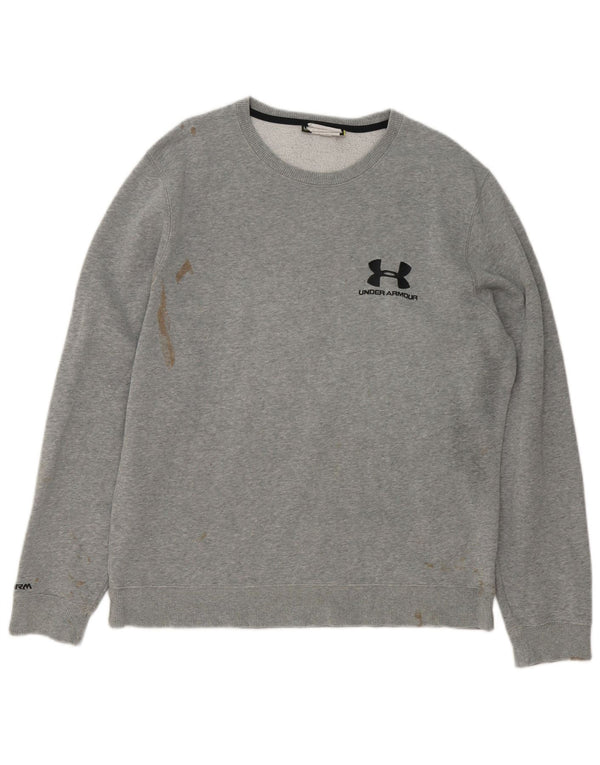 Felpa grafica da uomo Under Armour Maglione grande grigio screziato