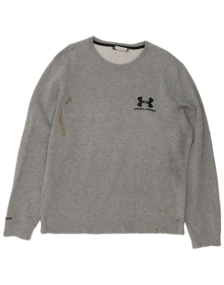 Felpa grafica da uomo Under Armour Maglione grande grigio screziato