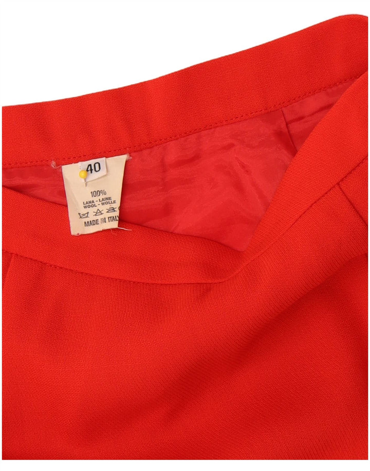 Set gonna vintage da donna a 3 bottoni e 2 pezzi IT 40 piccolo W28 lana rossa