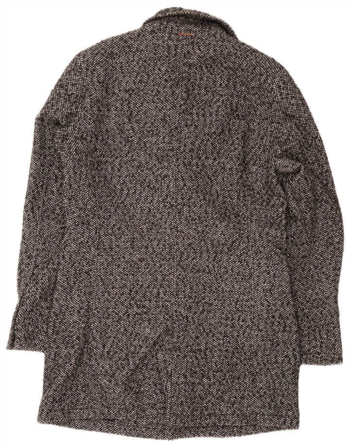 Cappotto da uomo Hugo Boss UK 52 XL Poliacrilico chiazzato grigio