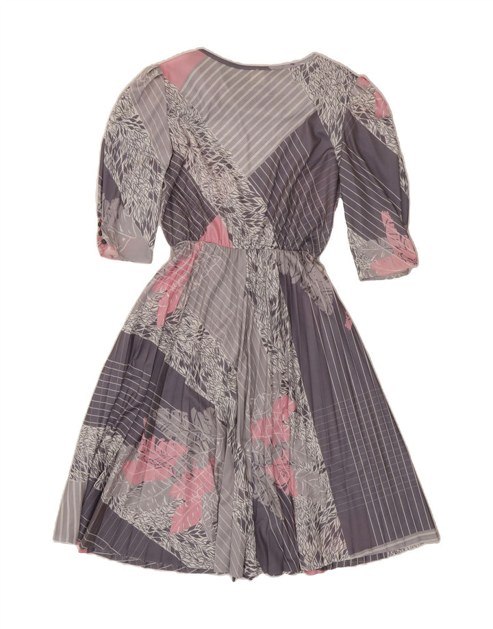 C&A Womens Abstract Pattern 3/4 Sleeve A-Line Dress EU 42 Large Grey Vintage C&A and Second-Hand C&A from Messina Hembry 