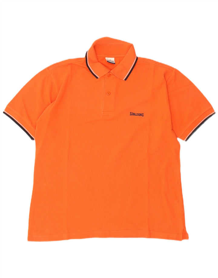Polo Uomo Spalding in cotone arancione medio