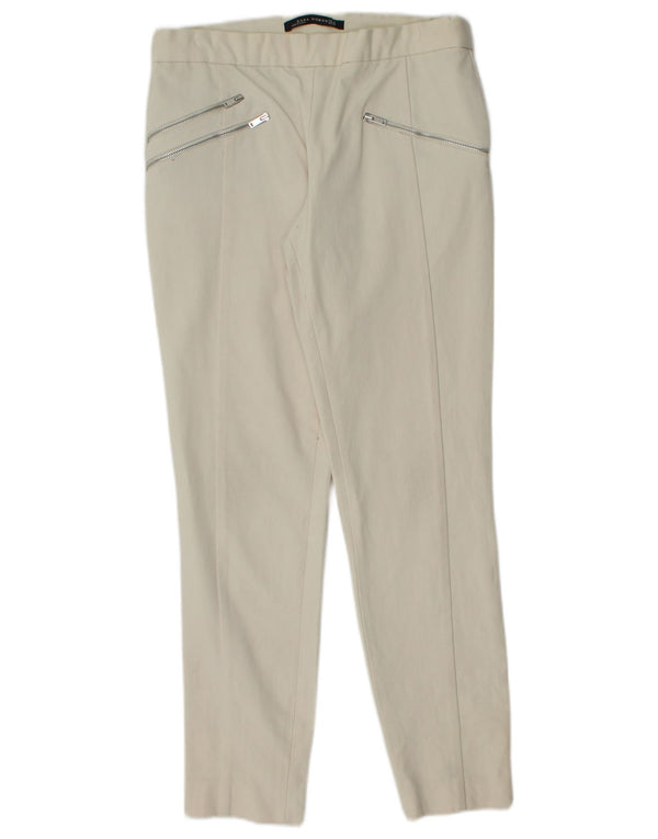 Pantaloni casual skinny da donna ZARA medi W28 L28 bianco sporco