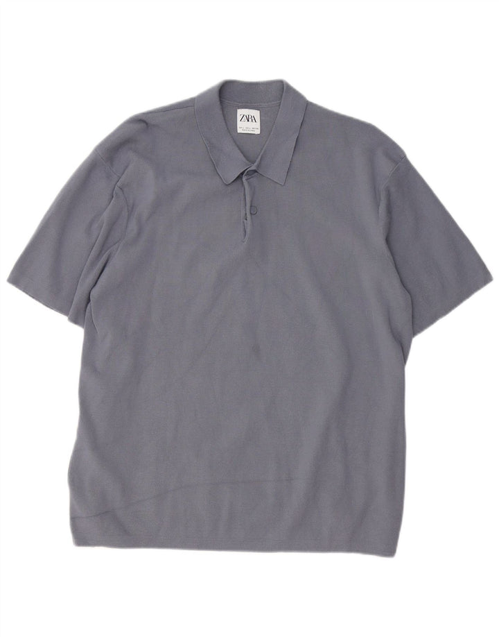 Polo Zara da uomo grande in viscosa grigia