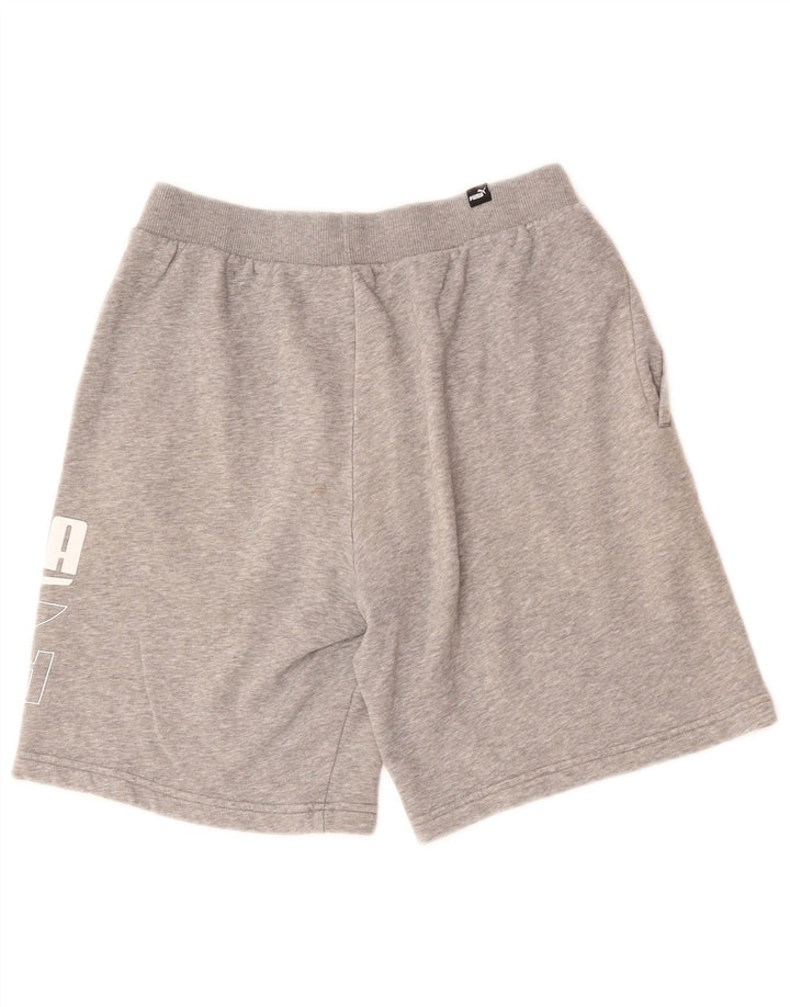 Pantaloncini sportivi grafici da uomo Puma piccoli in cotone grigio