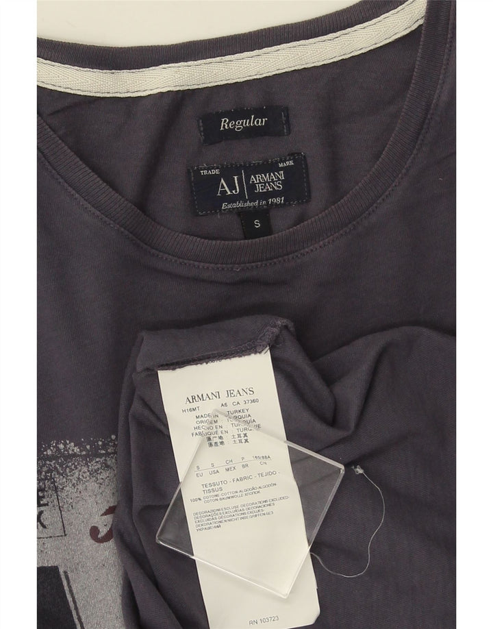 ARMANI JEANS T-shirt grafica regolare da uomo Top piccola in cotone blu navy