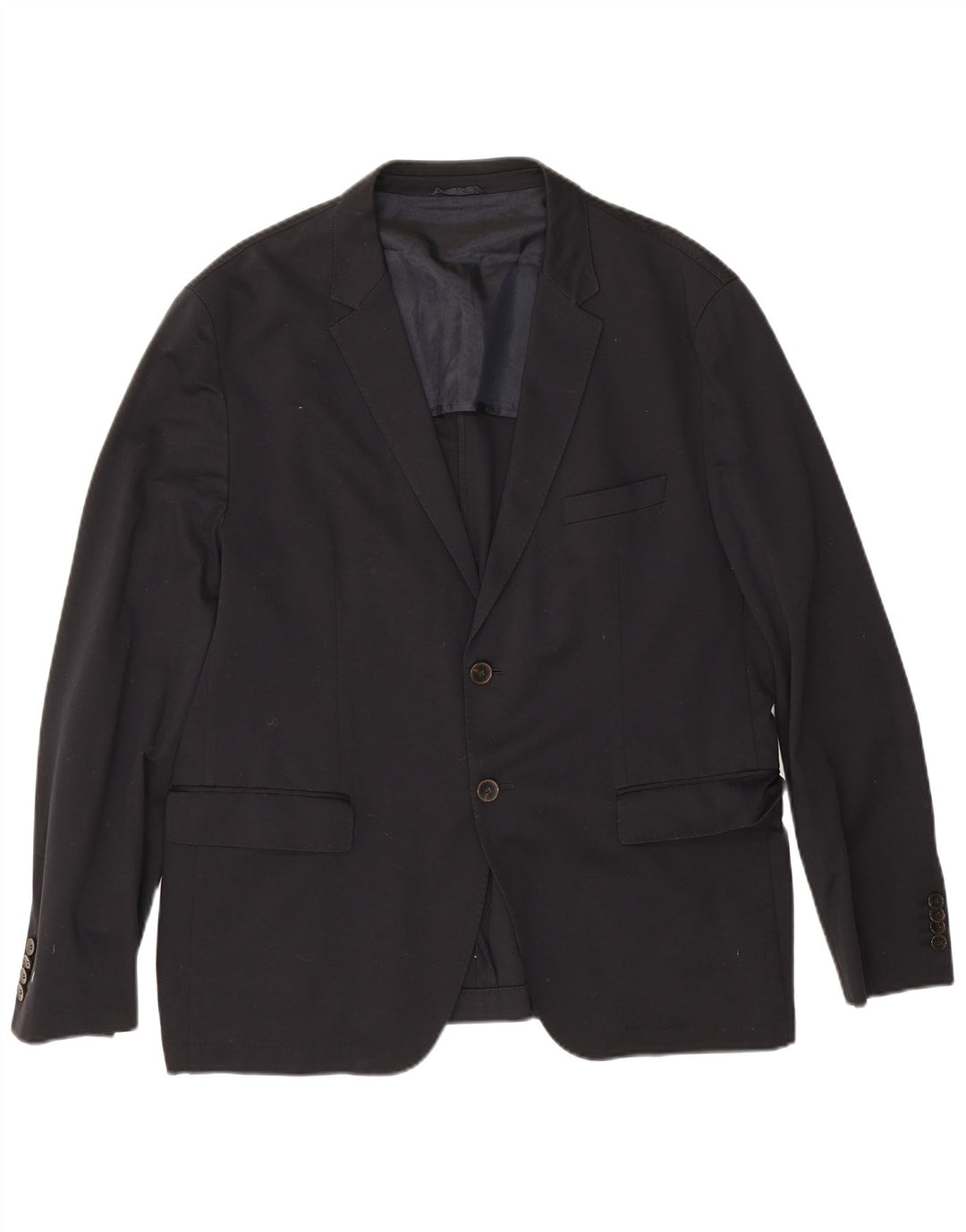 Giacca blazer da uomo a 2 bottoni Hugo Boss UK 40 grande cotone blu navy