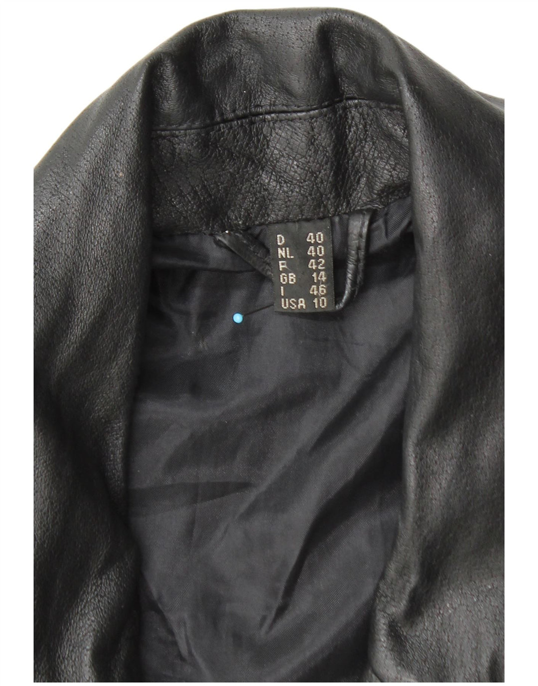 Giacca da motociclista in pelle corta da donna Front Line UK 14 Grande pelle nera