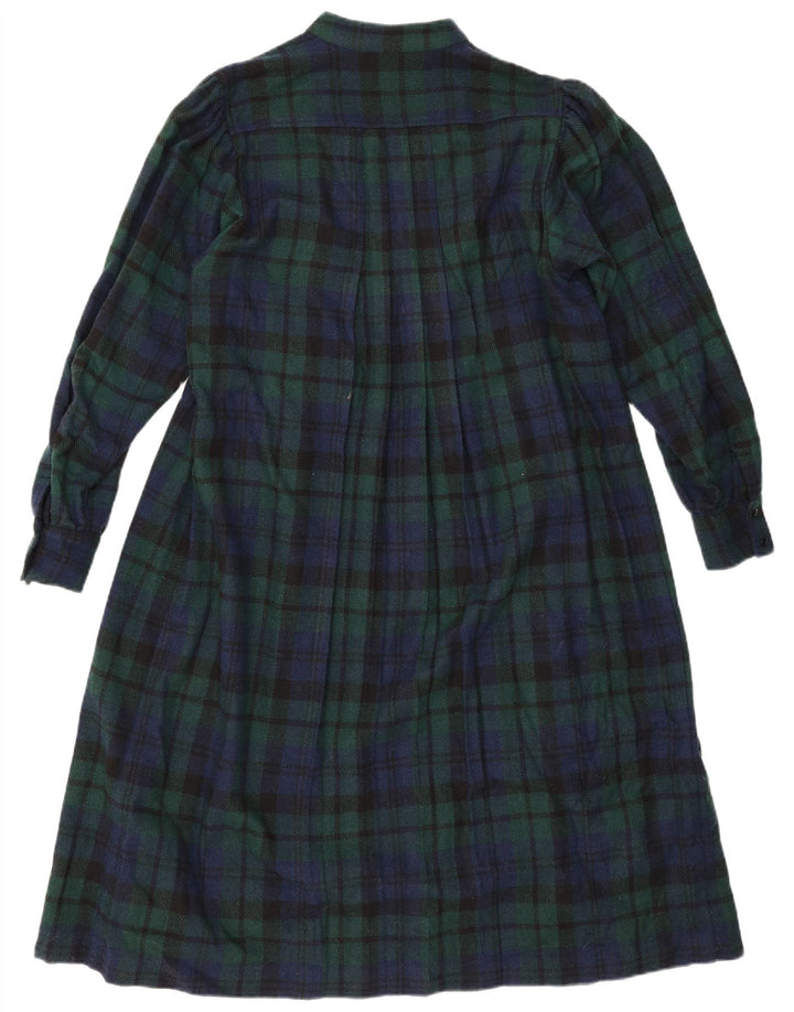 Abito lungo da donna vintage a maniche lunghe IT 42 medio a quadri multicolore