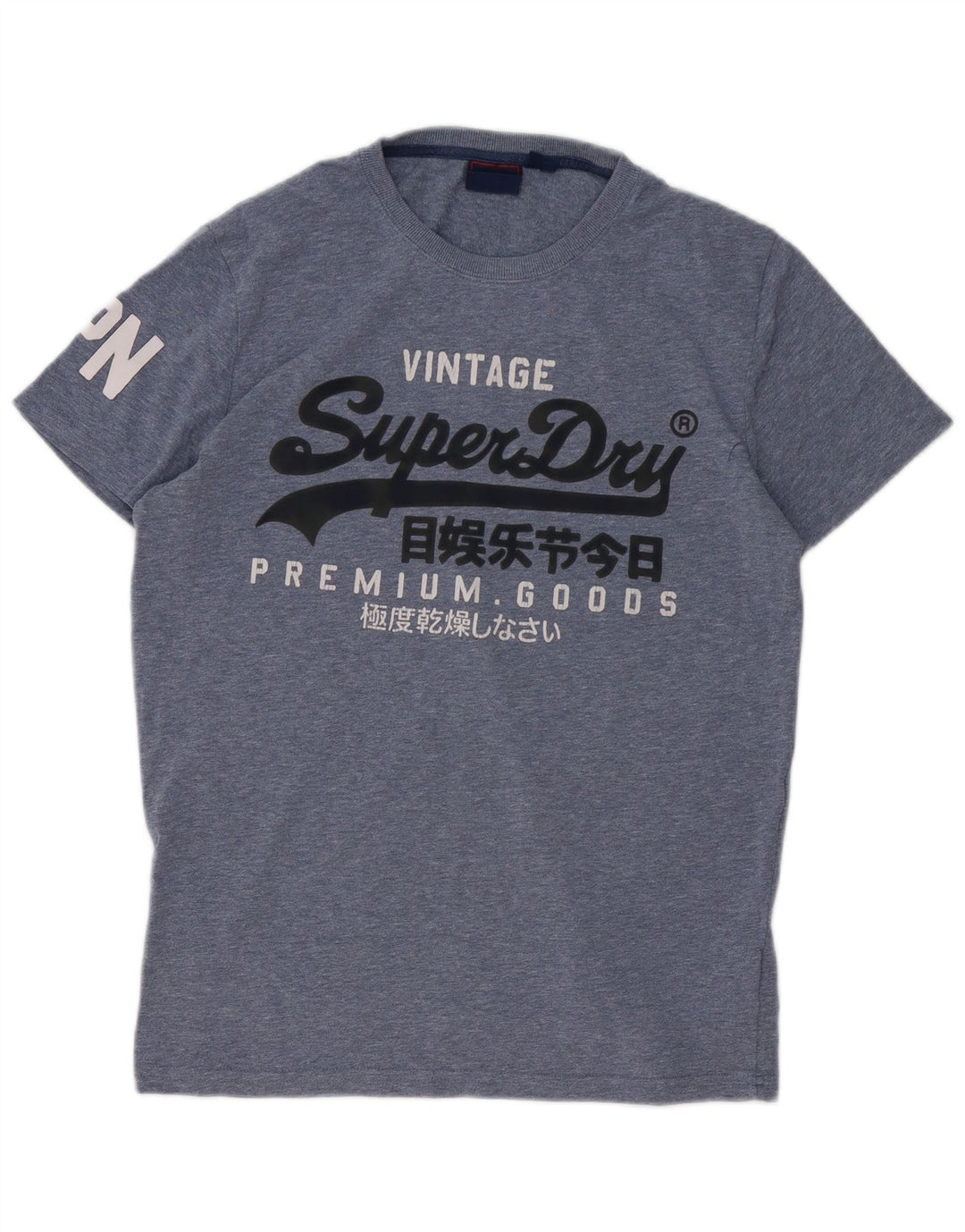 T-shirt grafica da uomo Superdry Top grande in cotone blu
