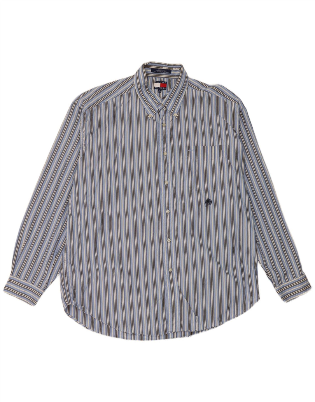 Camicia da uomo Tommy Hilfiger XL in cotone a righe blu