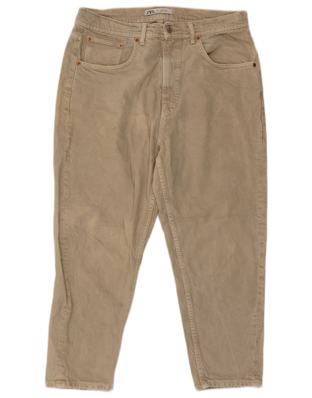 Jeans affusolati da uomo Zara EU 42 Large W32 L23 Beige