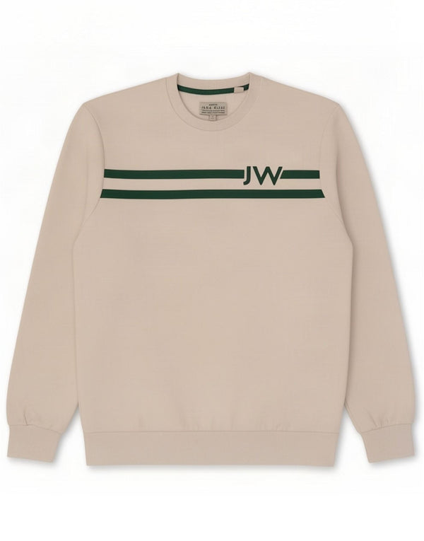 Jack Wills Felpa con grafica da uomo Maglione piccolo in cotone a righe bianche