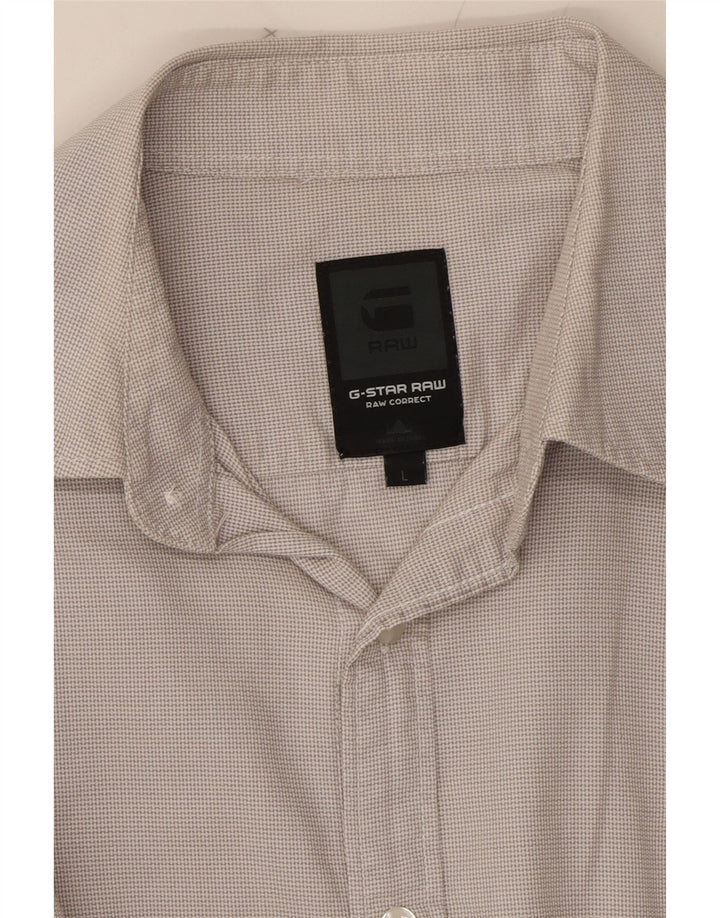 G-STAR Mens Shirt Large Beige Check Cotton Vintage G-Star and Second-Hand G-Star from Messina Hembry 