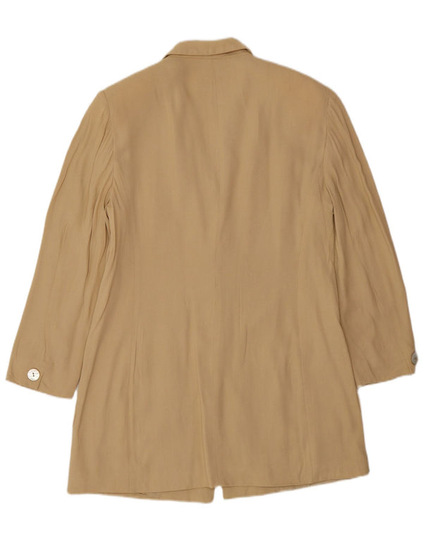 Giacca blazer a 3 bottoni lunga da donna Marella UK 12 Viscosa beige medio