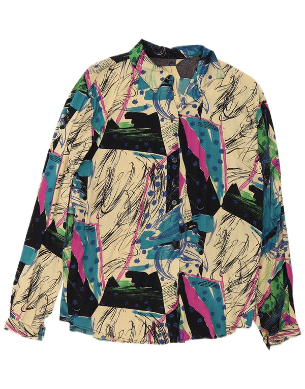 Vintage Womens Abstract Pattern Shirt Blouse UK 16 Large Multicoloured
