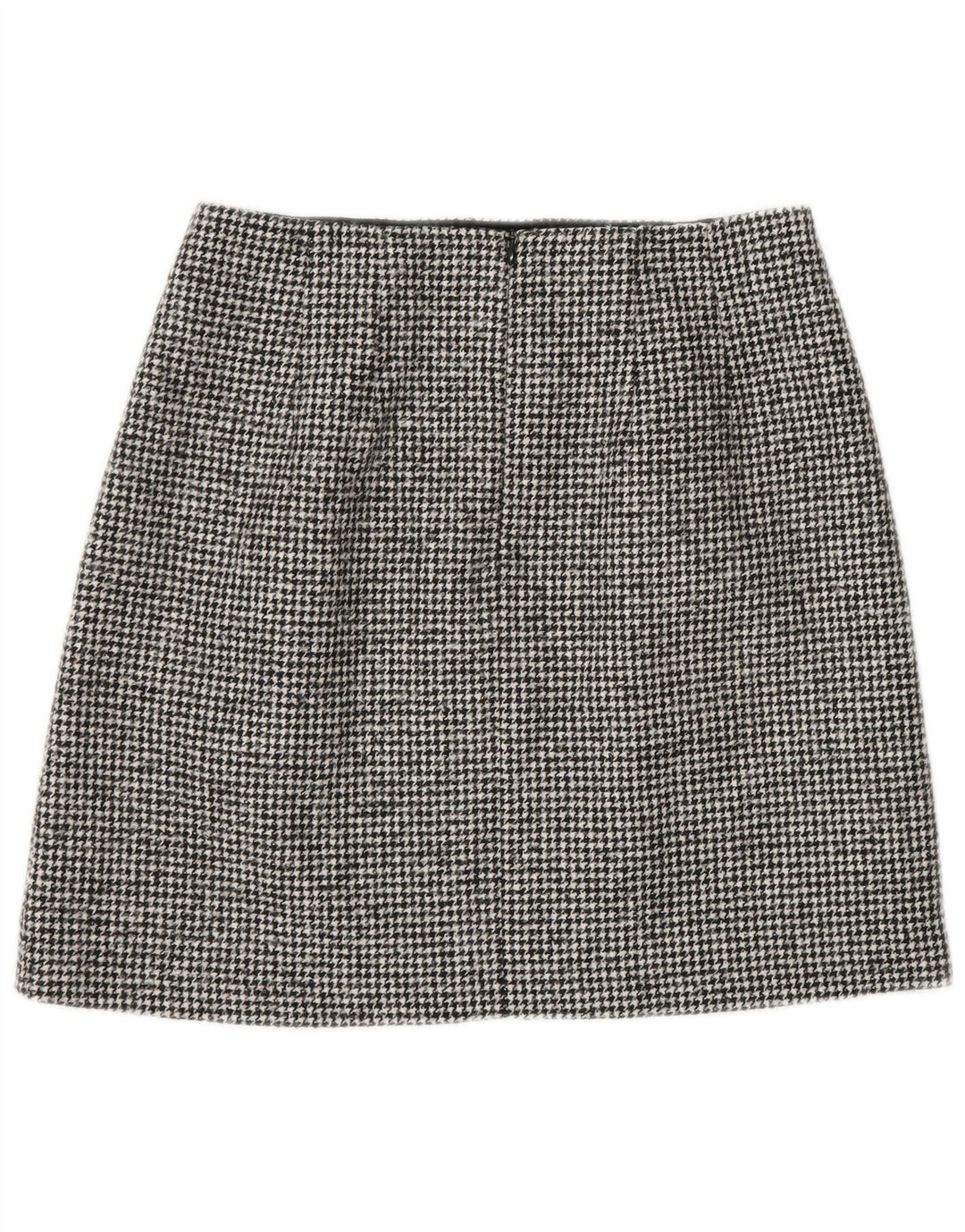 Minigonna da donna Massimo Dutti piccola W26 in lana pied de poule nera