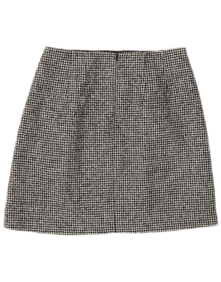 Minigonna da donna Massimo Dutti piccola W26 in lana pied de poule nera