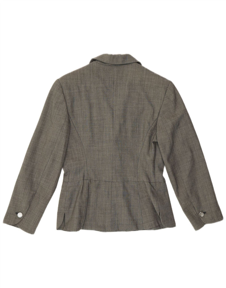 Giacca blazer a 2 bottoni da donna Byblos UK 10 piccola grigia