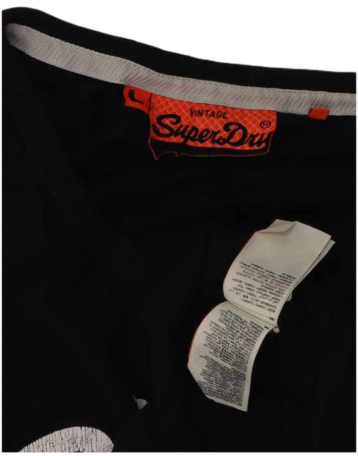 Canotta grafica da uomo Superdry grande in cotone nero