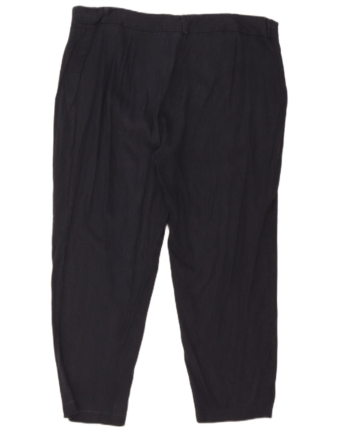 Pantaloni cropped da donna Marks & Spencer W36 L25 Lino blu navy