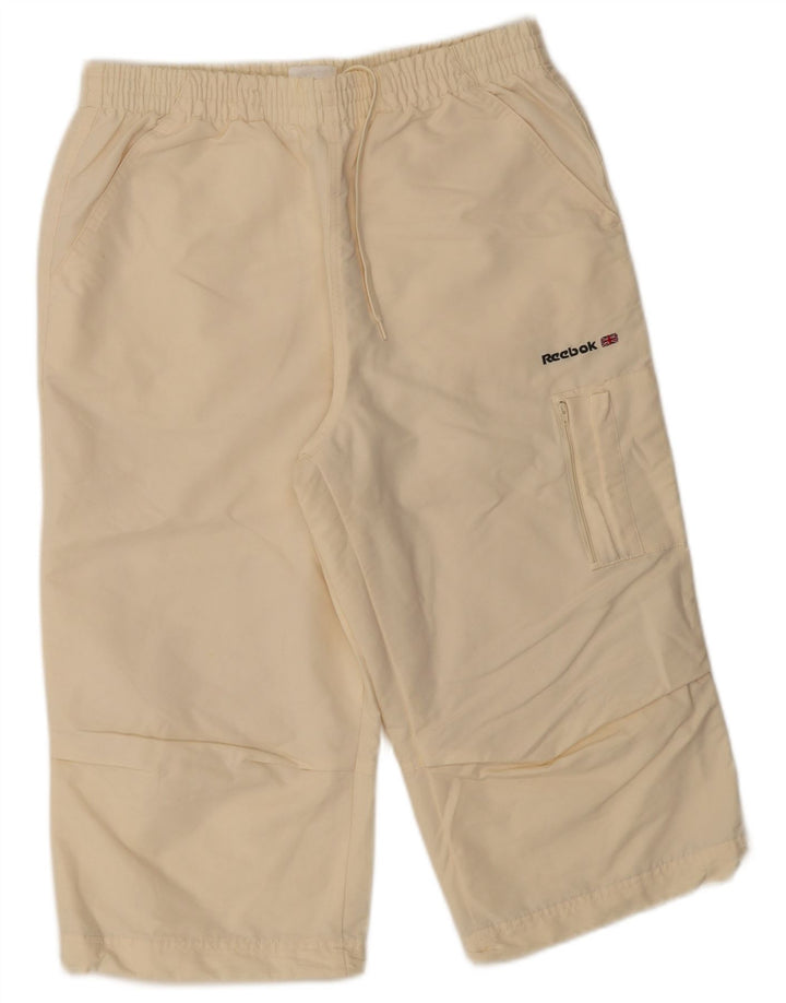 Pantaloncini sportivi Reebok da uomo, bermuda, cotone beige medio