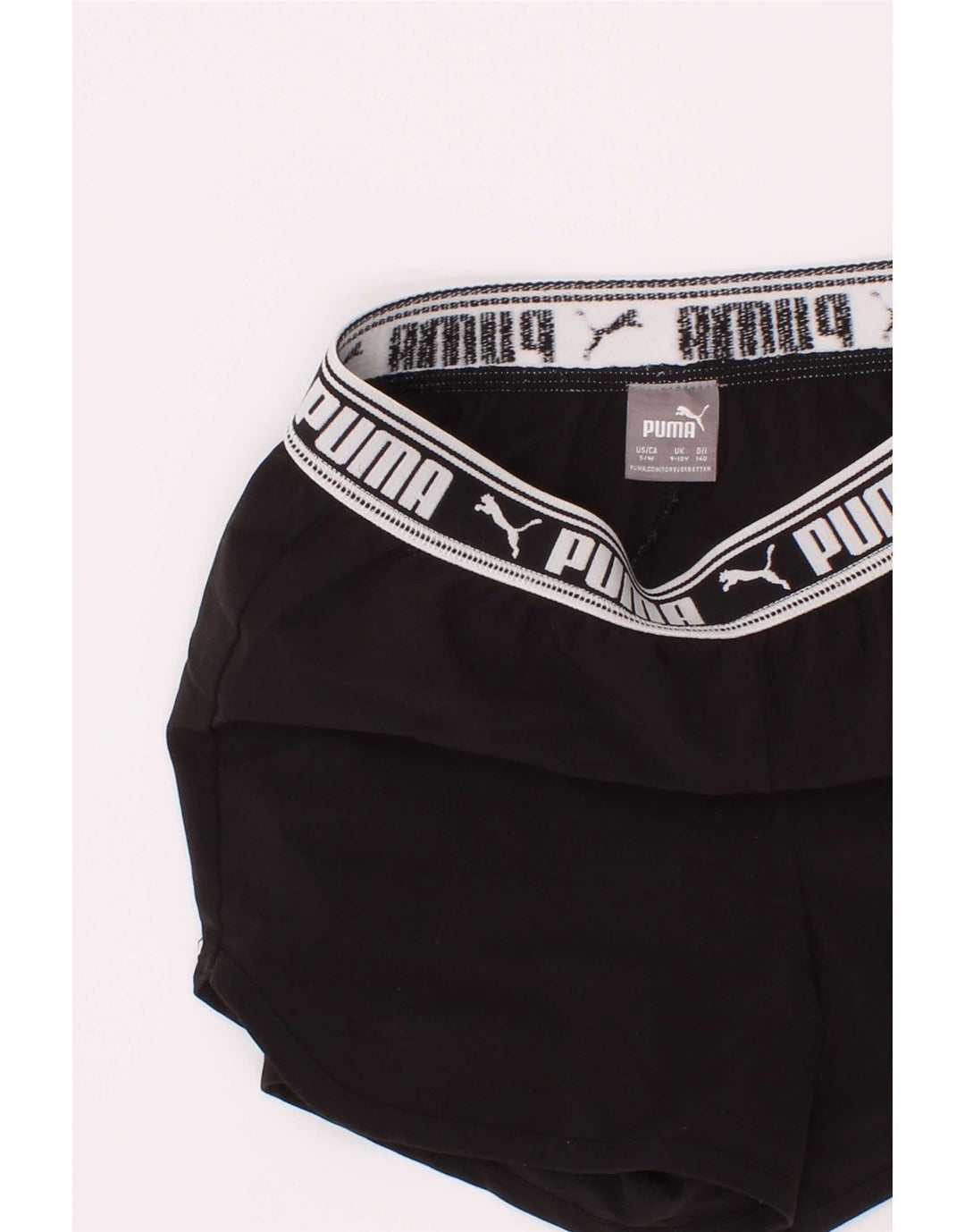 Pantaloncini sportivi grafici Puma per ragazze 9-10 anni in poliestere nero