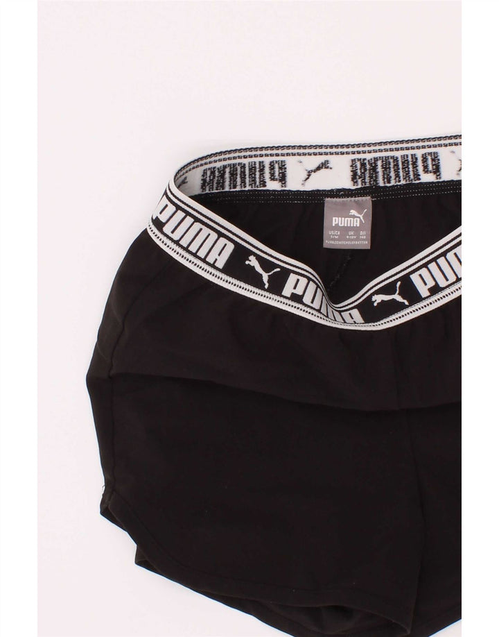 Pantaloncini sportivi grafici Puma per ragazze 9-10 anni in poliestere nero
