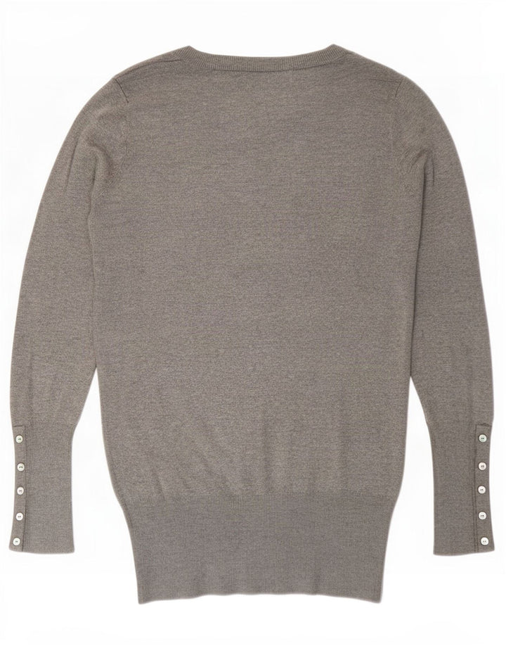 Maglione Zara da donna con scollo a V UK 12 Grigio medio