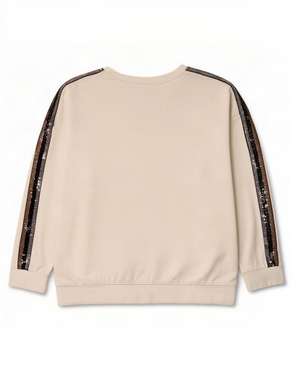 Felpa grafica da donna Champion Jumper UK 18 XL Cotone color block bianco