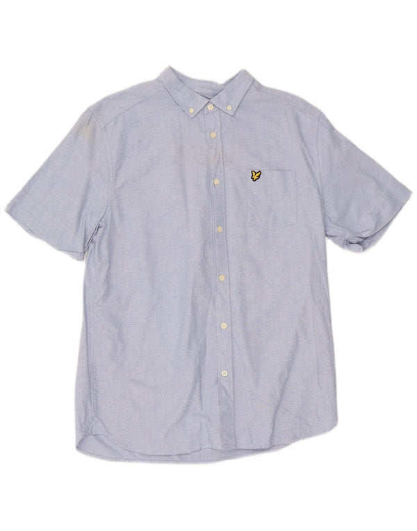 Lyle & Scott Camicia a maniche corte da uomo grande in cotone blu