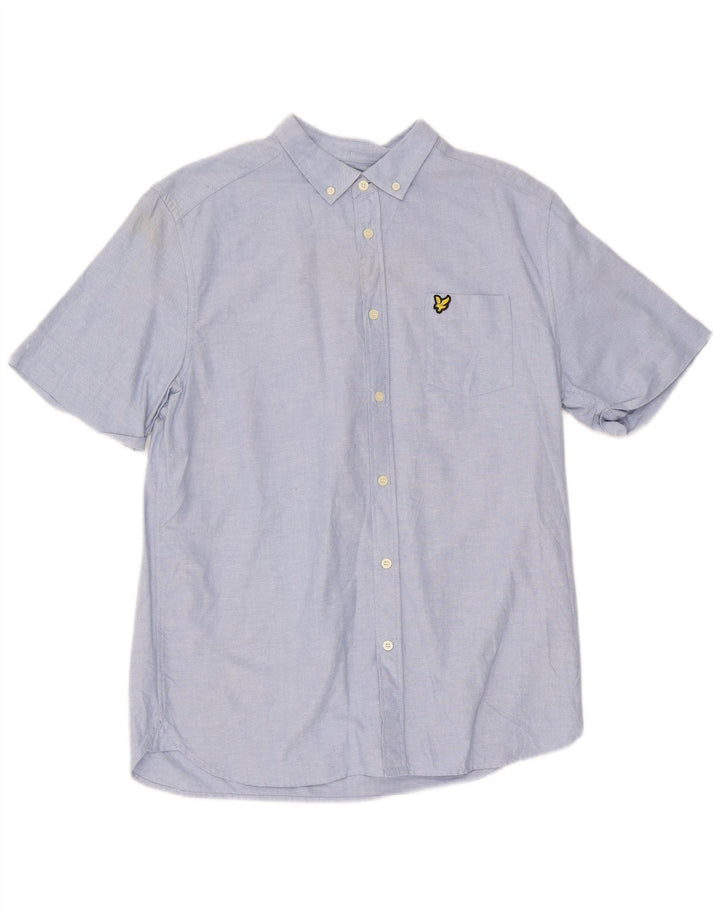 Lyle & Scott Camicia a maniche corte da uomo grande in cotone blu