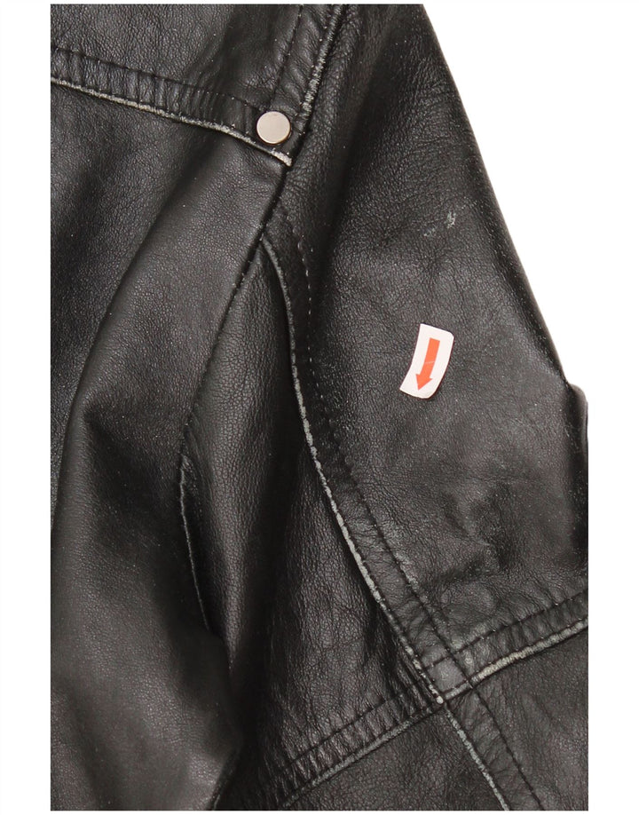 Giacca in pelle da donna MOTIVI UK 14 media nera