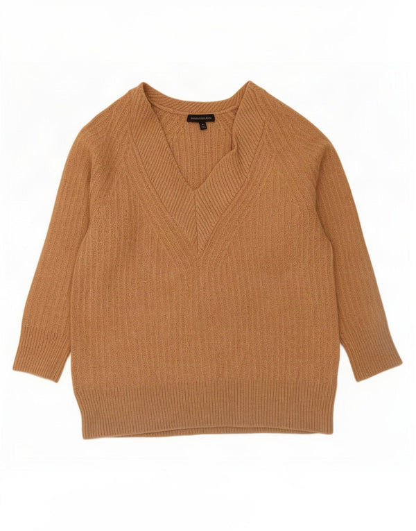 Maglione da donna con scollo a V e maniche a 3/4 Banana Republic UK 14 Beige medio