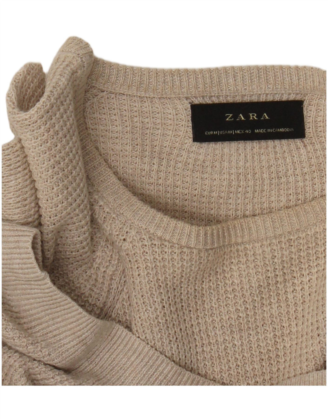 Maglione Zara da uomo con scollo a barca beige medio